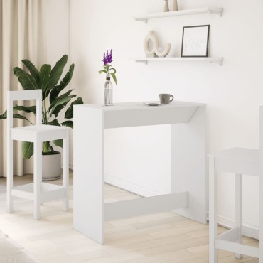 vidaXL Τραπέζι Μπαρ Λευκό 102x50x103,5cm Επεξεργ. Ξύλο 1 τεμ.