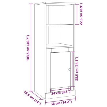 vidaXL Ντουλάπι Όψη Παλαιού Ξύλου 36x35,5x103,5cm Επεξεργασμένο Ξύλο 1 τεμ.