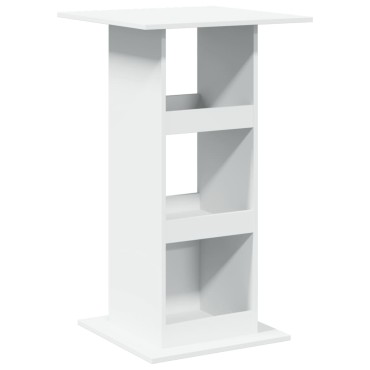 vidaXL Τραπέζι Μπαρ με Ράφια Λευκό 60x60x102cm Επεξεργ. Ξύλο 1 τεμ.