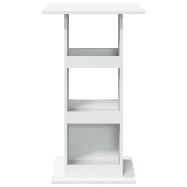 vidaXL Τραπέζι Μπαρ με Ράφια Λευκό 60x60x102cm Επεξεργ. Ξύλο 1 τεμ.