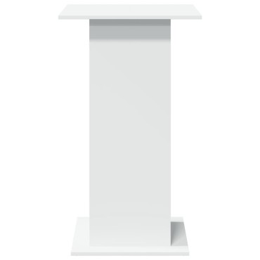 vidaXL Τραπέζι Μπαρ με Ράφια Λευκό 60x60x102cm Επεξεργ. Ξύλο 1 τεμ.