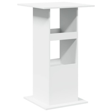 vidaXL Τραπέζι Μπαρ με Ράφια Λευκό 60x60x102cm Επεξεργ. Ξύλο 1 τεμ.