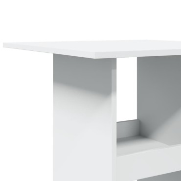 vidaXL Τραπέζι Μπαρ με Ράφια Λευκό 60x60x102cm Επεξεργ. Ξύλο 1 τεμ.