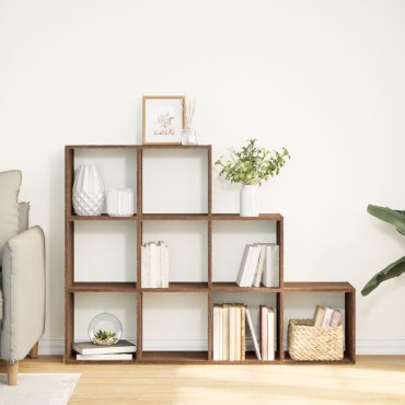 vidaXL Βιβλιοθήκη/Διαχωριστικό Χώρου 3 Επ. 137,5x29x103,5cm Επ. Ξύλο 1 τεμ.