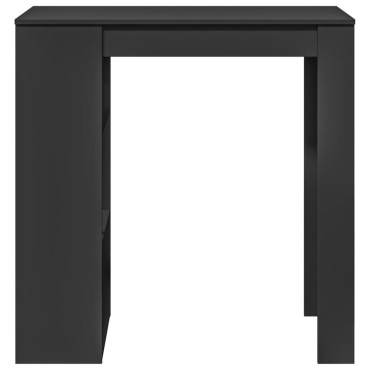 vidaXL Τραπέζι Μπαρ με Ράφια Μαύρο 102x50x103,5cmαπό Επεξ. Ξύλο 1 τεμ.