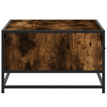 vidaXL Τραπεζάκι Σαλονιού Καπνιστή Δρυς 90x57x35cm Επ. Ξύλο/Μέταλλο 1 τεμ.
