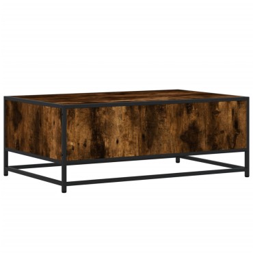 vidaXL Τραπεζάκι Σαλονιού Καπνιστή Δρυς 90x57x35cm Επ. Ξύλο/Μέταλλο 1 τεμ.