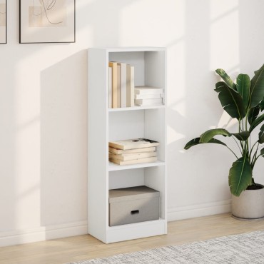 vidaXL Βιβλιοθήκη Λευκή 40x24x109cm από Επεξεργασμένο Ξύλο 1 τεμ.