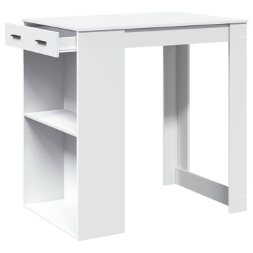 vidaXL Τραπέζι Μπαρ Λευκό 102x70x103,5cm Επεξεργ. Ξύλο 1 τεμ.