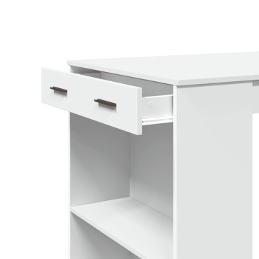 vidaXL Τραπέζι Μπαρ Λευκό 102x70x103,5cm Επεξεργ. Ξύλο 1 τεμ.