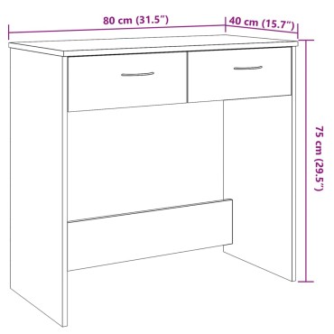 vidaXL Γραφείο Χρώμα Αρτισιανή Δρυς 80x40x75cm από Επεξ. Ξύλο 1 τεμ.