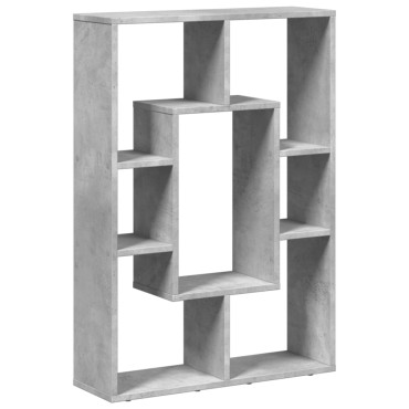 vidaXL Βιβλιοθήκη Γκρι Σκυροδέματος 63x20x90cm Επεξεργ. Ξύλο 1 τεμ.