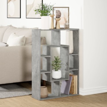 vidaXL Βιβλιοθήκη Γκρι Σκυροδέματος 63x20x90cm Επεξεργ. Ξύλο 1 τεμ.