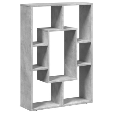 vidaXL Βιβλιοθήκη Γκρι Σκυροδέματος 63x20x90cm Επεξεργ. Ξύλο 1 τεμ.