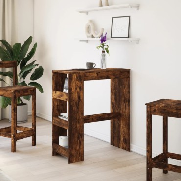 vidaXL Τραπέζι Μπαρ με Ράφια Δρυς 90x40x103,5cm Επεξεργ. Ξύλο 1 τεμ.