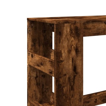vidaXL Τραπέζι Μπαρ με Ράφια Δρυς 90x40x103,5cm Επεξεργ. Ξύλο 1 τεμ.