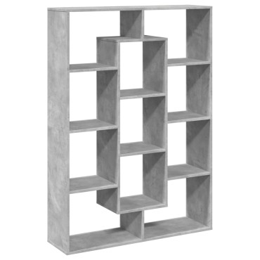 vidaXL Βιβλιοθήκη Γκρι Σκυροδέματος 102x29x143cm Επεξεργασμένο Ξύλο 1 τεμ.