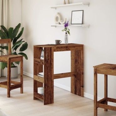 vidaXL Τραπέζι Μπαρ με Ράγες 90x40x103,5cm Επεξεργ. Ξύλο 1 τεμ.