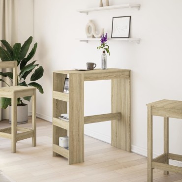 vidaXL Τραπέζι Μπαρ με Ράγες Sonoma Δρυς 90x40x103,5cm Επεξεργ. Ξύλο 1 τεμ.