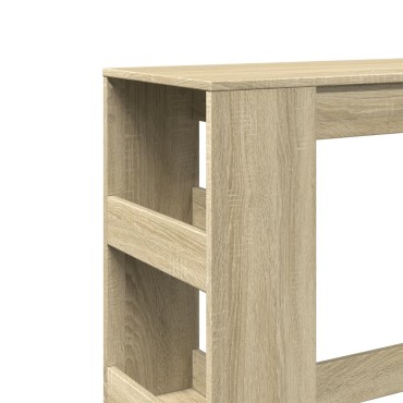 vidaXL Τραπέζι Μπαρ με Ράγες Sonoma Δρυς 90x40x103,5cm Επεξεργ. Ξύλο 1 τεμ.