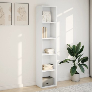 vidaXL Βιβλιοθήκη Λευκή 40x30x189cm από Επεξεργασμένο Ξύλο 1 τεμ.