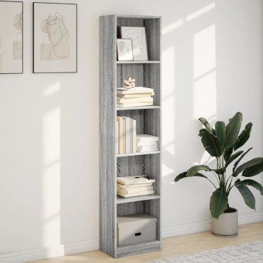 vidaXL Βιβλιοθήκη Γκρι Sonoma 40x24x176cm από Επεξεργασμένο Ξύλο 1 τεμ.