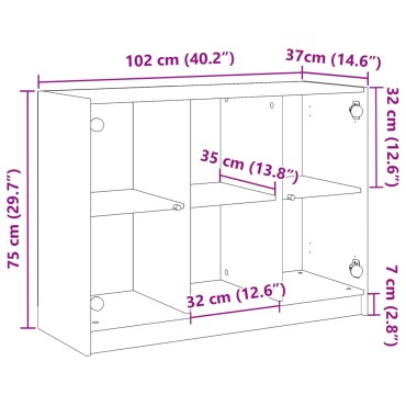 vidaXL Ντουλάπι Artisian Δρυς 102x37x75,5cm από Επεξεργασμένο Ξύλο 1 τεμ.