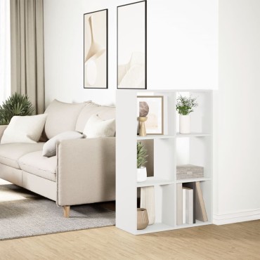 vidaXL Βιβλιοθήκη/Διαχωριστικό Χώρου Λευκό 69,5x29x103,5cm Επεξ. Ξύλο 1 τεμ.