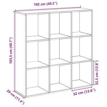 vidaXL Βιβλιοθήκη/Διαχωριστικό Χώρου 102x29x103,5cm Επεξ. Ξύλο 1 τεμ.