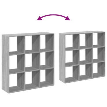 vidaXL Βιβλιοθήκη/Διαχωριστικό Χώρου Γκρι 102x29x103,5cm Επεξ. Ξύλο 1 τεμ.