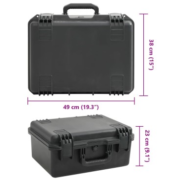 vidaXL Θήκη Πτήσης Φορητή Μαύρη 49x38x23 εκ. από Πολυπροπυλένιο