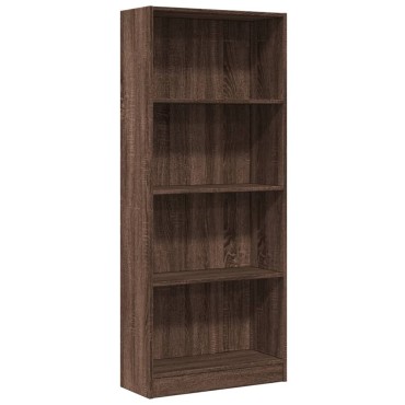 vidaXL Βιβλιοθήκη Καφέ Δρυς 60x24x143cm από Επεξεργασμένο Ξύλο 1 τεμ.