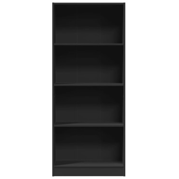 vidaXL Βιβλιοθήκη Μαύρο 60x24x143cm από Επεξεργασμένο Ξύλο 1 τεμ.