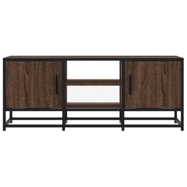 vidaXL Έπιπλο Τηλεόρασης Καφέ Δρυς 100x35x41cm Επεξ. Ξύλο/Μέταλλο