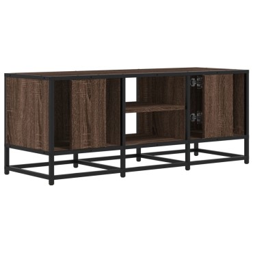 vidaXL Έπιπλο Τηλεόρασης Καφέ Δρυς 100x35x41cm Επεξ. Ξύλο/Μέταλλο
