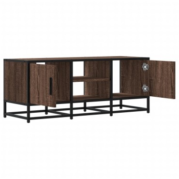 vidaXL Έπιπλο Τηλεόρασης Καφέ Δρυς 100x35x41cm Επεξ. Ξύλο/Μέταλλο