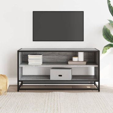 vidaXL Έπιπλο Τηλεόρασης Γκρι Sonoma 91x40x46cm Επεξ. Ξύλο