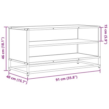 vidaXL Έπιπλο Τηλεόρασης Γκρι Sonoma 91x40x46cm Επεξ. Ξύλο