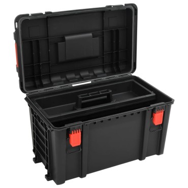 vidaXL Θήκη Πτήσης Φορητή Μαύρη 57x35x32,5 εκ. από Πολυπροπυλένιο