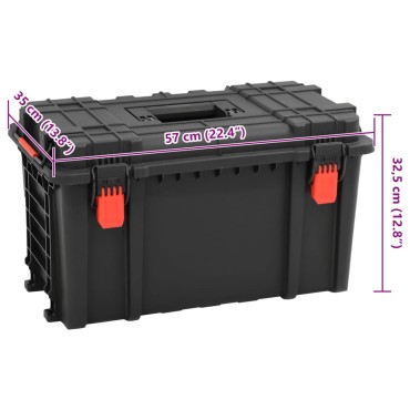 vidaXL Θήκη Πτήσης Φορητή Μαύρη 57x35x32,5 εκ. από Πολυπροπυλένιο