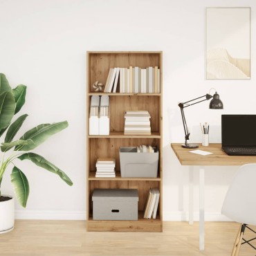 vidaXL Βιβλιοθήκη Αρτισιανή Δρυς 60x24x143cm από Επεξεργασμένο Ξύλο 1 τεμ.