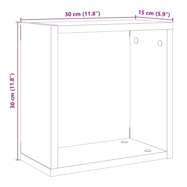 vidaXL Ράφια Τοίχου Κύβοι 6 τεμ. Αρτισιανή Δρυς 30x15x30cm Επεξ. Ξύλο