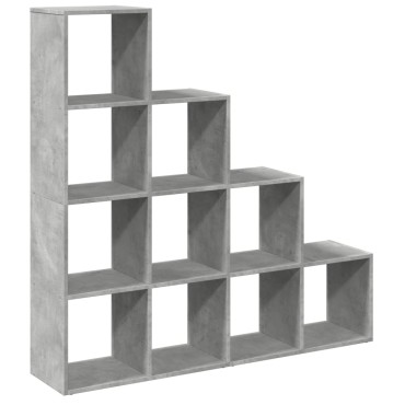 vidaXL Βιβλιοθήκη/Διαχωρ. Χώρου 4 Επ. Γκρι 131,5x29x131,5cm Επ. Ξύλο 1 τεμ.