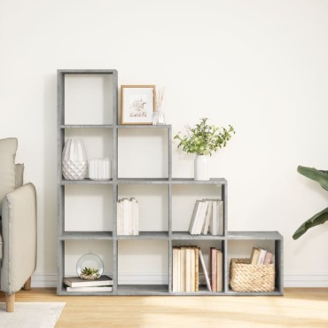 vidaXL Βιβλιοθήκη/Διαχωρ. Χώρου 4 Επ. Γκρι 131,5x29x131,5cm Επ. Ξύλο 1 τεμ.