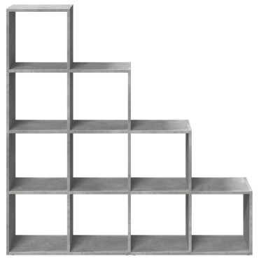 vidaXL Βιβλιοθήκη/Διαχωρ. Χώρου 4 Επ. Γκρι 131,5x29x131,5cm Επ. Ξύλο 1 τεμ.