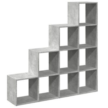 vidaXL Βιβλιοθήκη/Διαχωρ. Χώρου 4 Επ. Γκρι 131,5x29x131,5cm Επ. Ξύλο 1 τεμ.