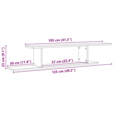 vidaXL Ράφι Τηλεόρασης Αρτισιανή Δρυς 125x18x23cm Επεξεργασμένο Ξύλο 1 τεμ.