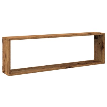 vidaXL Ράφια Κύβοι Τοίχου Όψη Παλαιού Ξύλου 100x15x30cm Επεξ. Ξύλο 1 τεμ.