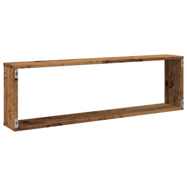 vidaXL Ράφια Κύβοι Τοίχου Όψη Παλαιού Ξύλου 100x15x30cm Επεξ. Ξύλο 1 τεμ.