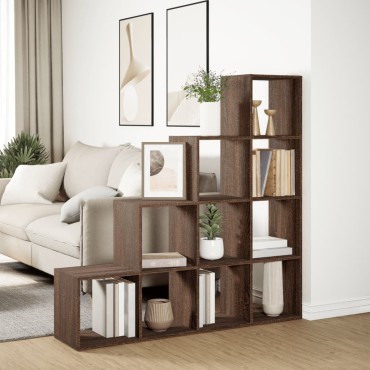 vidaXL Βιβλιοθήκη/Διαχωριστικό Χώρου 4 Επ. 131,5x29x131,5cm Επ. Ξύλο 1 τεμ.